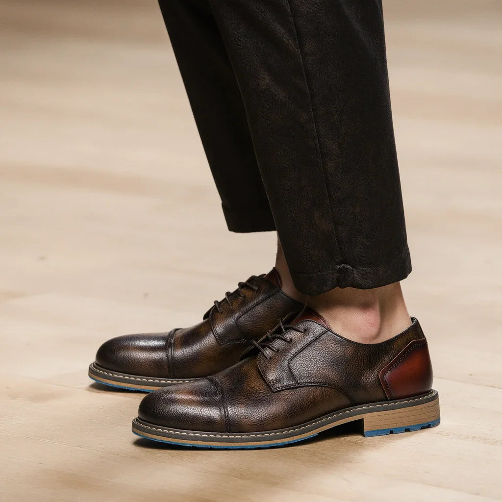 Retro Men's Derby Shoes Casual Fashion Leather Shoes
