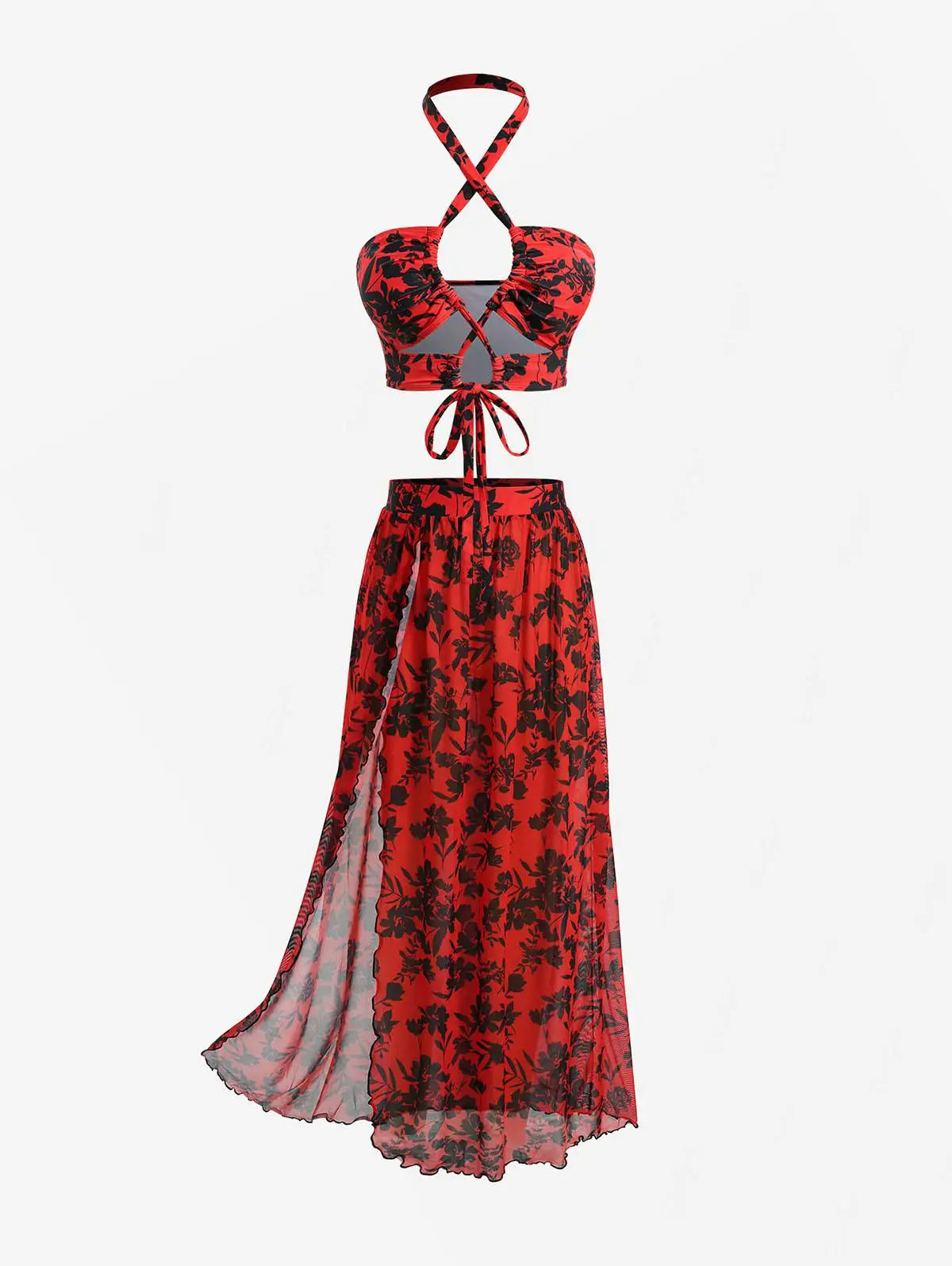 Red & Black Floral