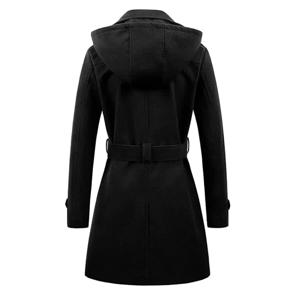 Winter Jackets For Women Autumn Winter Hooded Vintage Thicken Sheepskin Jacket With Lace Up Lapel Collar Long Sleeve Jackets