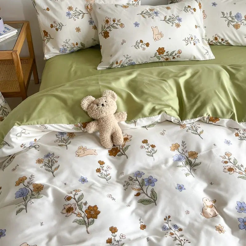 Pink Floral Bedding Set | Duvet Cover for Bed
