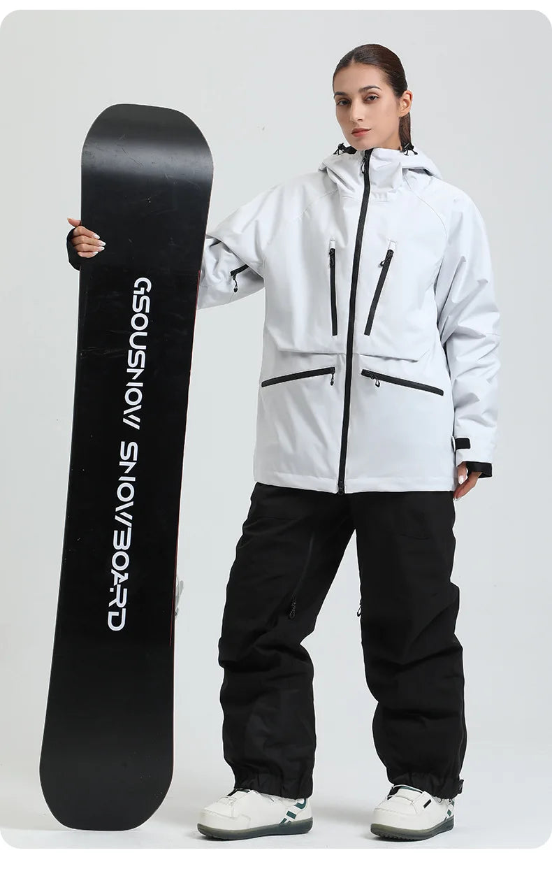 Gsou Snow Outdoor Sport New Winter Warm Men And Women's Snowboard Coats Waterproof Breathable Skiing Jacket Snowboard Wear