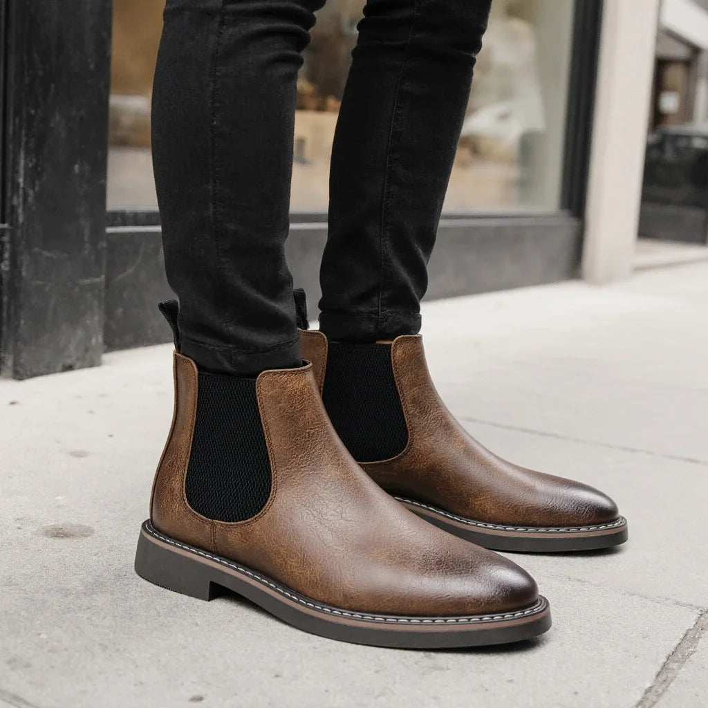 2026 Men's Chelsea Boots Ankle Boots for Men Retro Comfortable Brand Retro Fashion