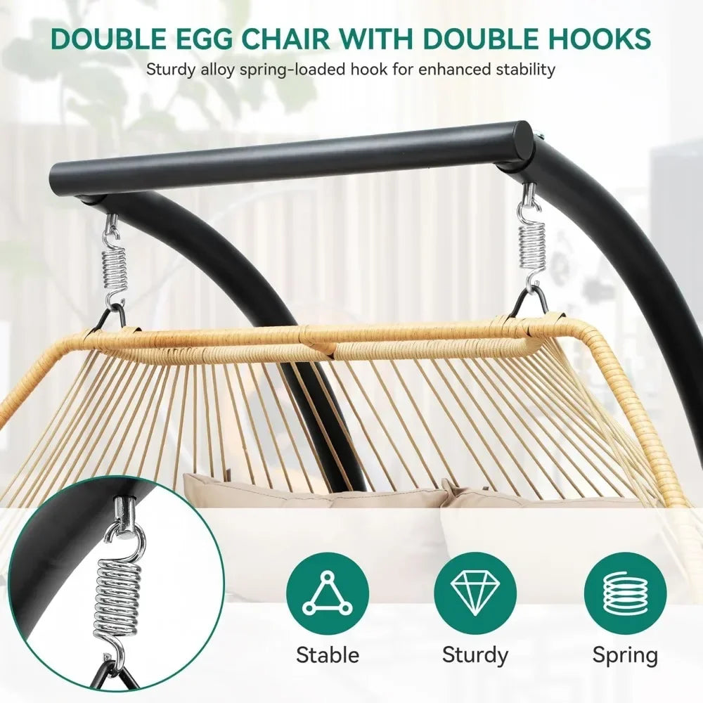 2-Person Lounging Patio Chair — Wicker Outdoor Collection