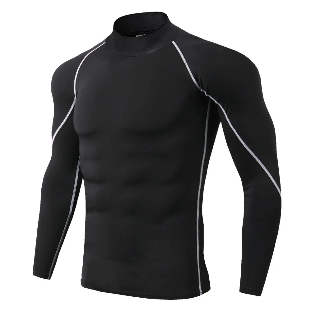 Men's Sport T-Shirt Quick Dry Bodybuilding Running Shirt Long Sleeve Compression Top Gym T-Shirt Men's Fitness Tight Rashguard