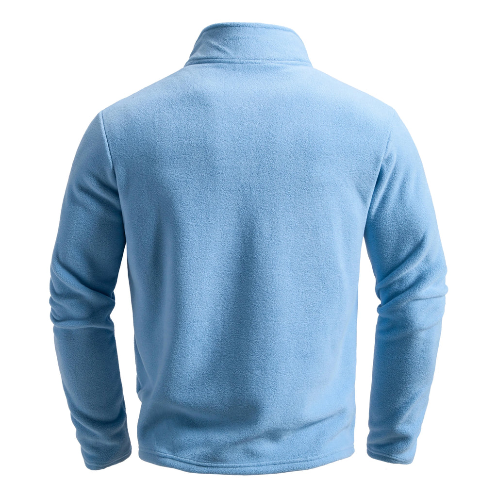 Men's Outdoor Warm Fashion Pullover Winter Warm and Comfortable Half Zip Solid Color Polar Fleece Pullover