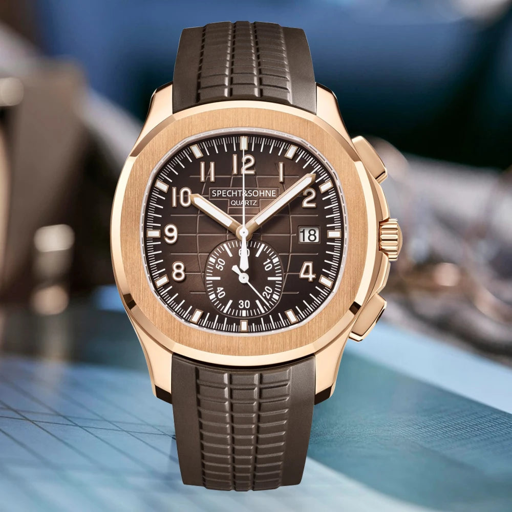 Dropshipping Products 2025 Men Watch Specht&Sohne Japan Chronograph Quartz Wristwatch Rose Gold Waterproof