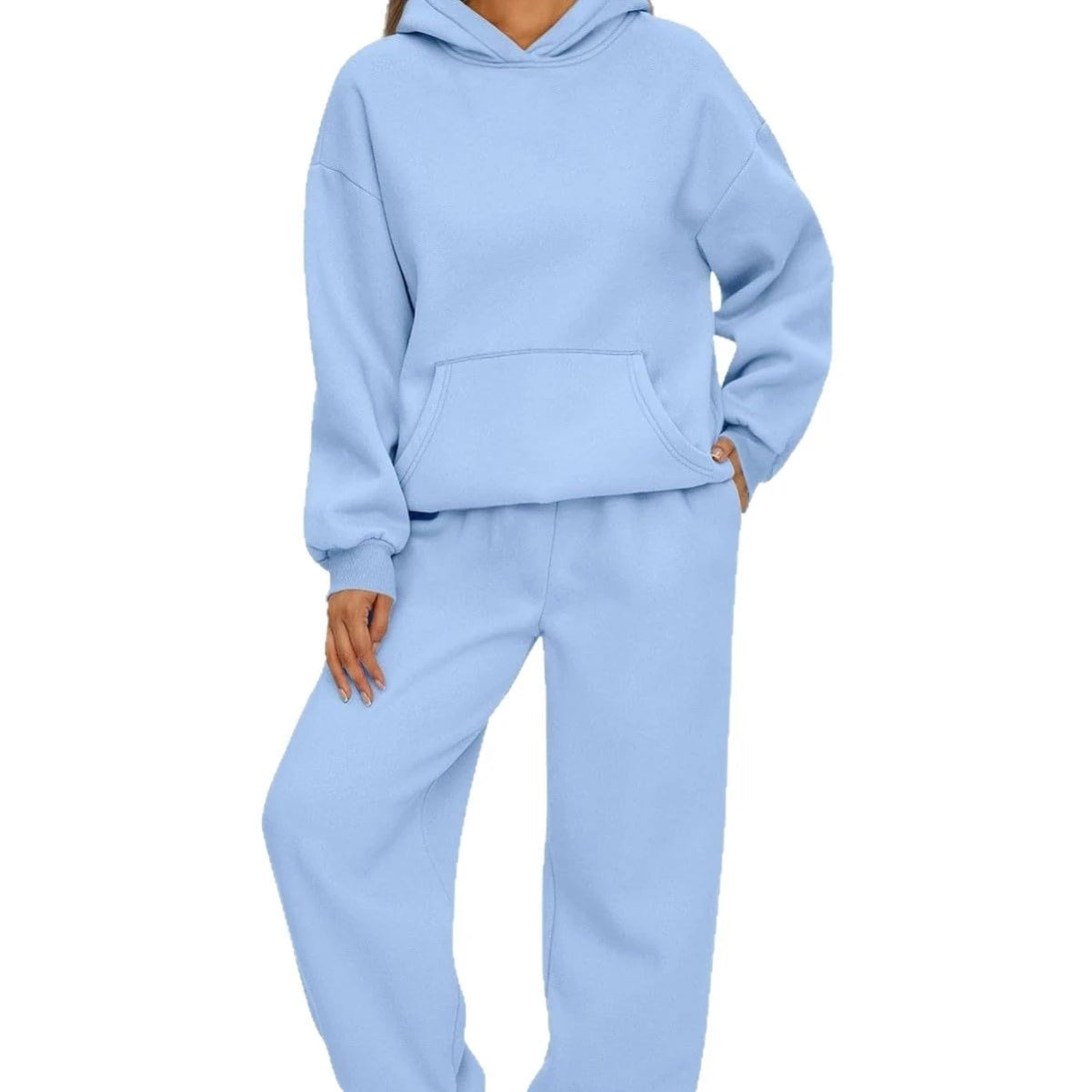 Women's Casual Hooded Sweatshirt and Sportswear Pants Set Long Sleeve Long Pants Autumn Season Fashion Ladies Outfit
