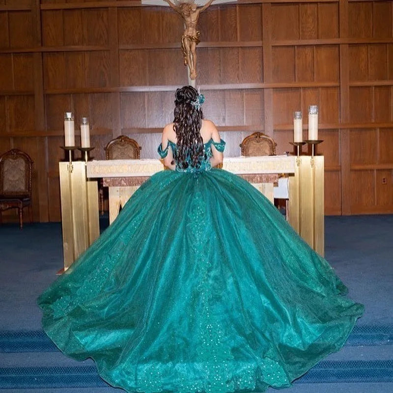 Customized Emerald Green Quinceanera