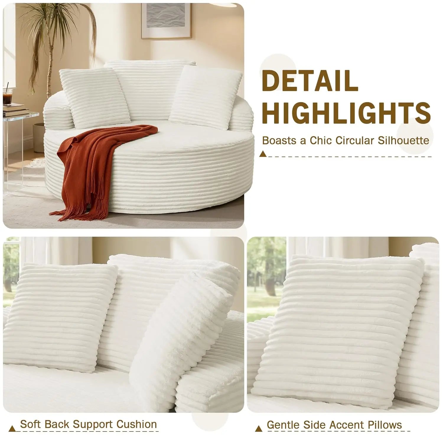 Oversized Round Chaise Lounge