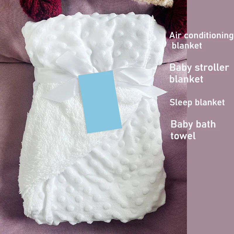 Baby Blanket & Swaddling Newborn Thermal Soft Fleece Blanket Winter Solid Bedding Set Cottons Quilt Infants Bedding Swaddle Wrap
