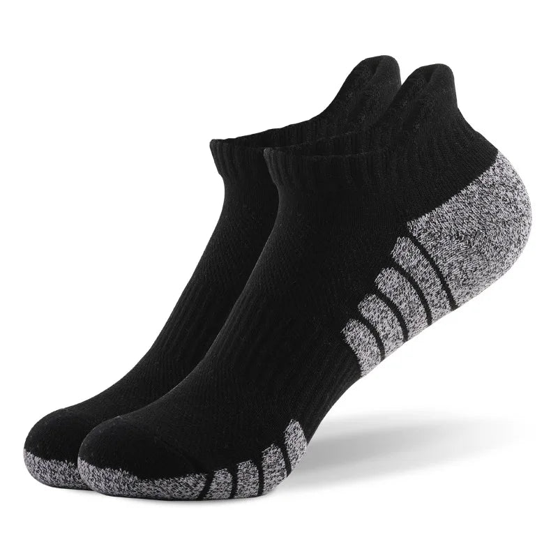 6 Pairs Thickened Towel Bottom Running Socks - Non-Slip Breathable Sports Socks