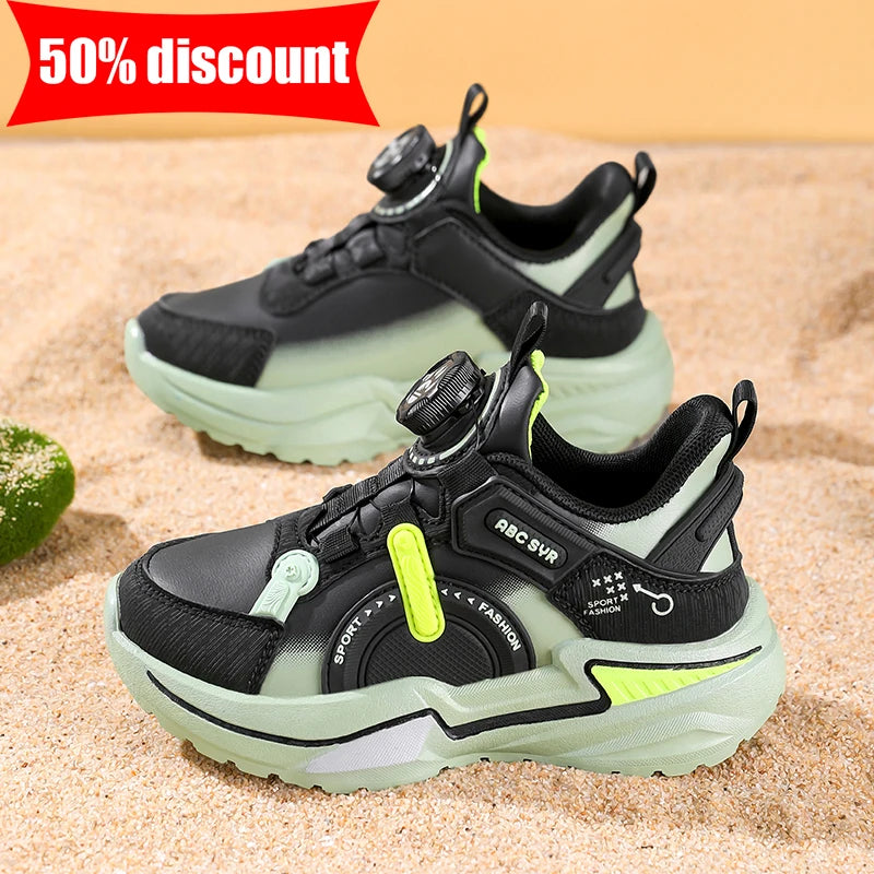 Childrens Sports Shoes Fashion Leather Comfortable Breathable Boys Casual Soft Bottom Non Slip Walking Outdoor Running Shoes