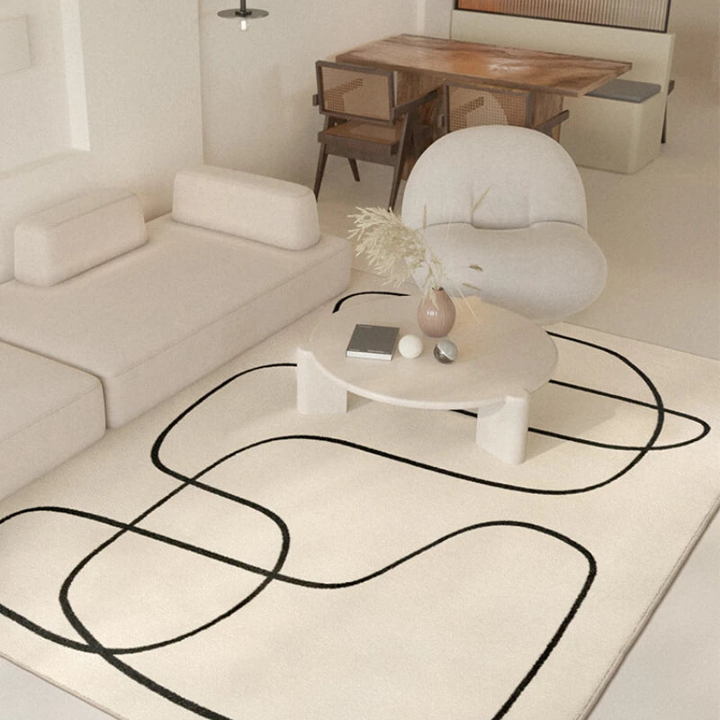 Nordic Style Living Room Decoration Carpet - Large Area Rug for Bedroom, Fluffy Soft Cloakroom Rug, Thickened Anti-skid Mat