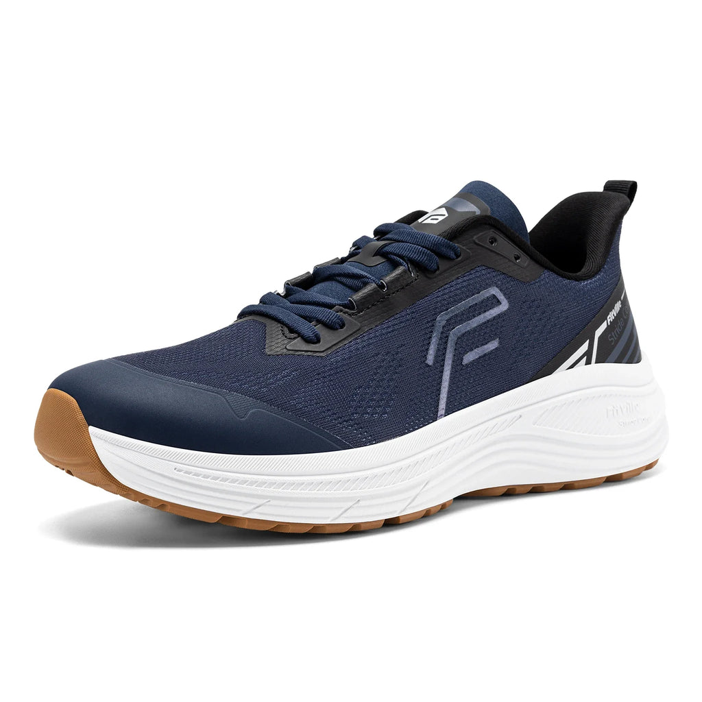 Fitville Men's Soft Running Shoes Wide Design Athletic Walking Trainers Lightweight Comfortable Sport Sneakers for Swollen Feet