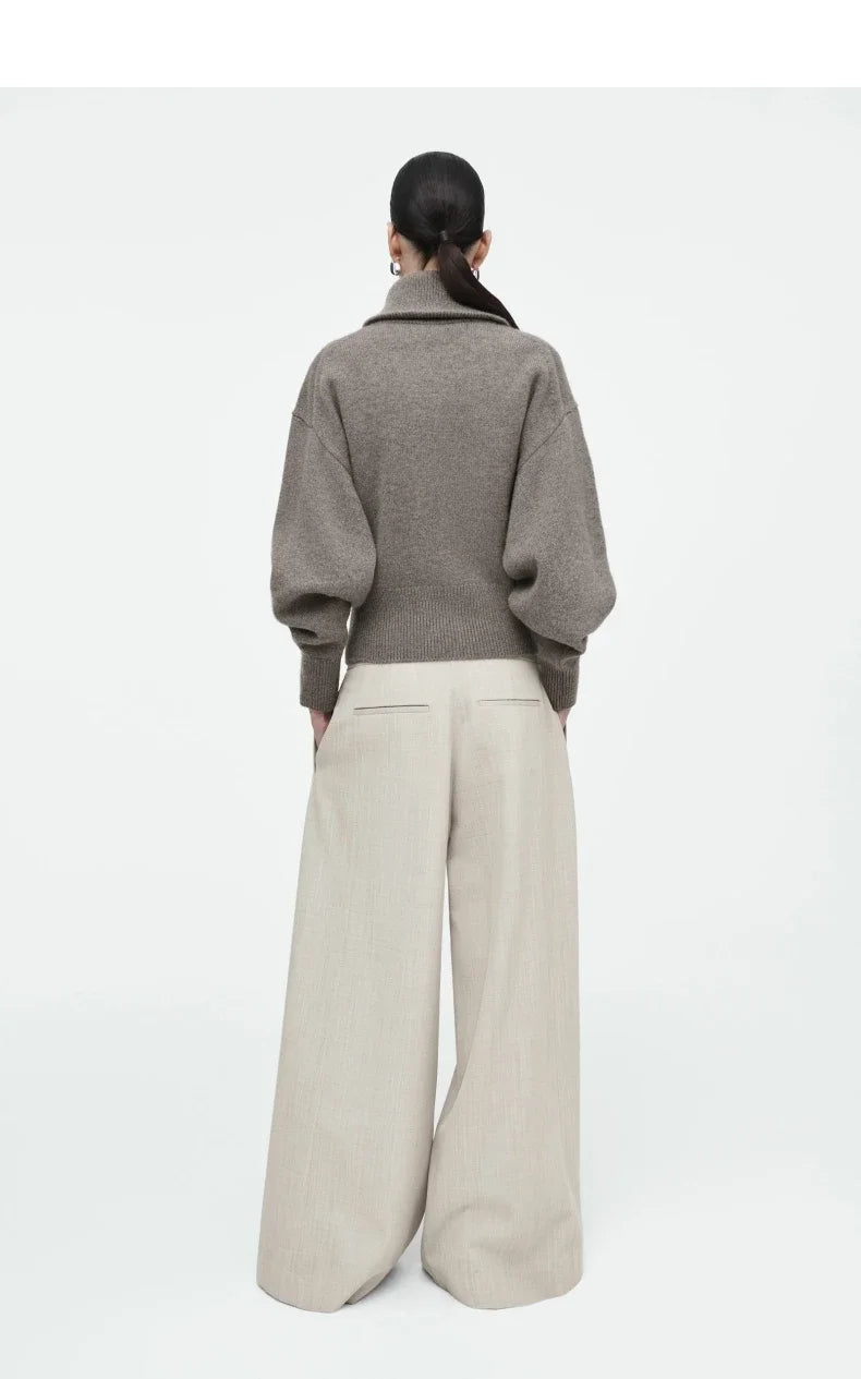 Ethereal YAZHIMEI winter new style of Ladies' casual standard fit waist-cinching knitted pilot jacket