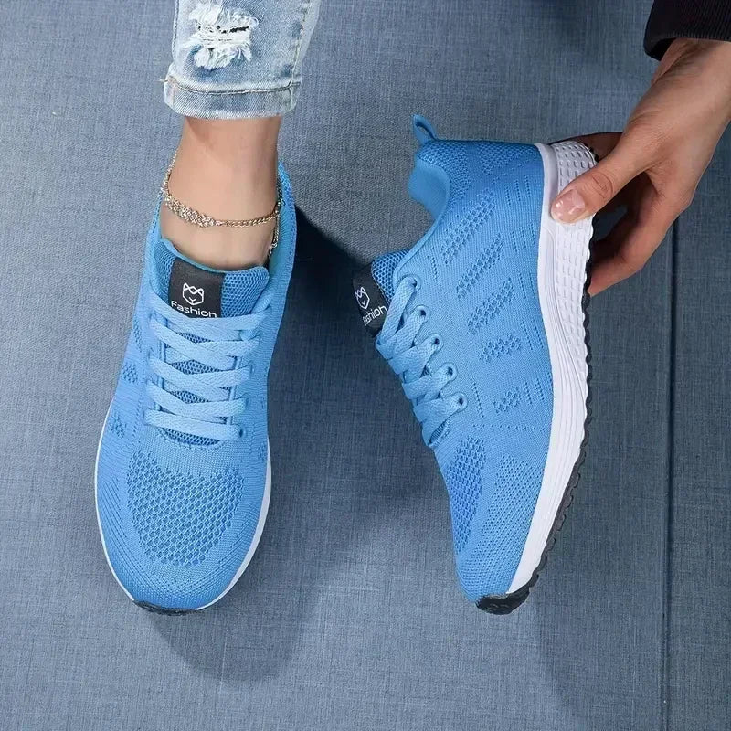Women's Casual Flats Sports Shoes Mesh Breathable Trainers Ladies Shoes Platform Female Sneakers for Women Tennis Shoes