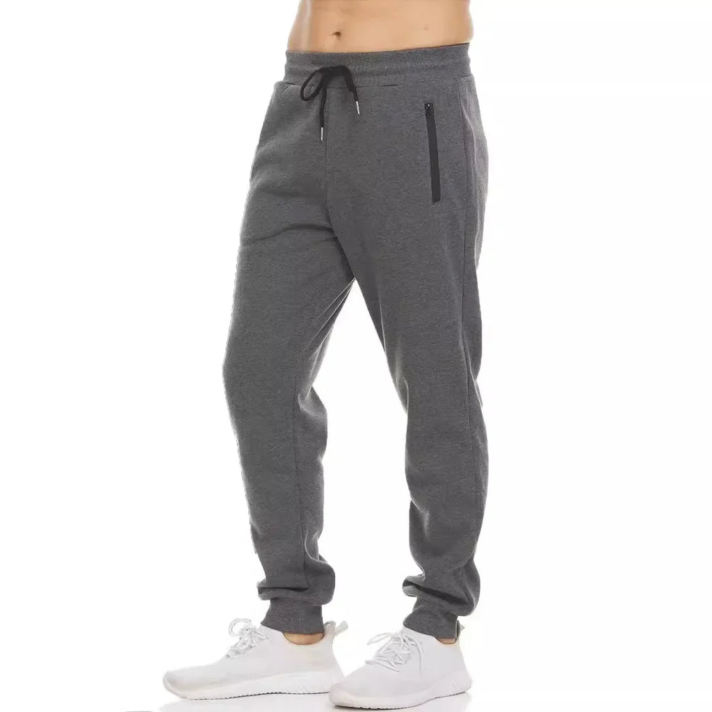 New Sweatpants with Side Zipper Pockets for Men - Joggers, Track Pants, Elastic Waist Sport Casual Baggy Fitness Gym Clothing