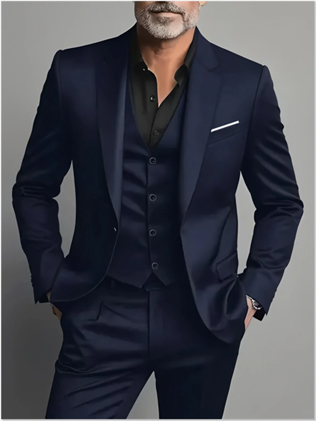 Elegant Men's Suit Sets - Slim Fit Tuxedo Set for Weddings & Formal Occasions, Black Suit