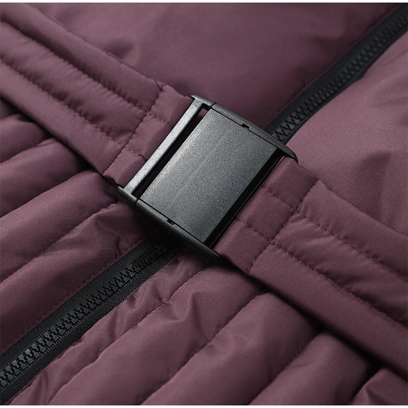 Belted Chic Hooded Cotton Coat Women Casual Full Sleeve Stand Collar Zipper Short Skiwear 2026 Lady Winter Sport Puffer Jacket