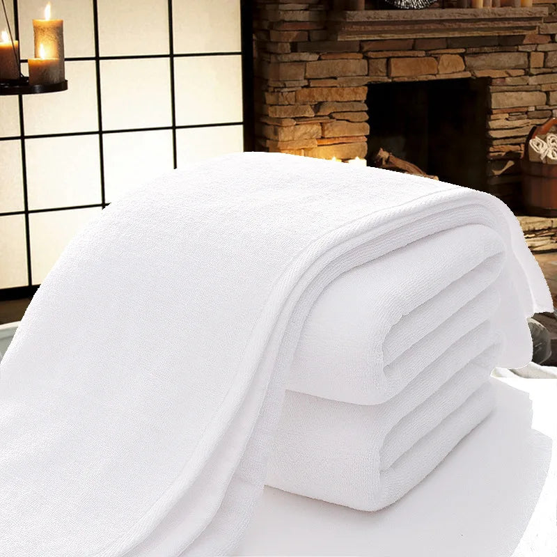 5Pcs White Towel 120g Thickened High Quality 32 Strands Cotton White Hotel Towel 35 * 75cm High Quality High End