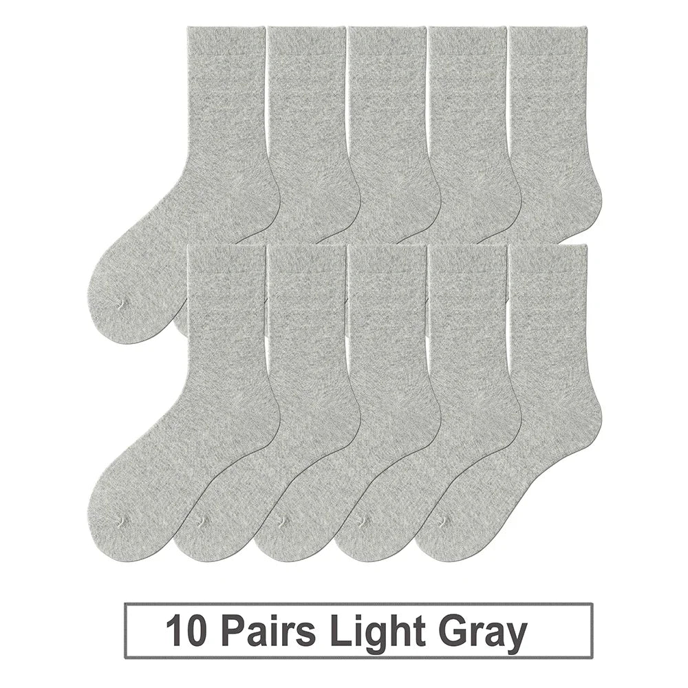 5 Pairs Men's Basic Crew Socks - Cloud-Touch Cotton Material with All-Day Breathability, White Daily Essential