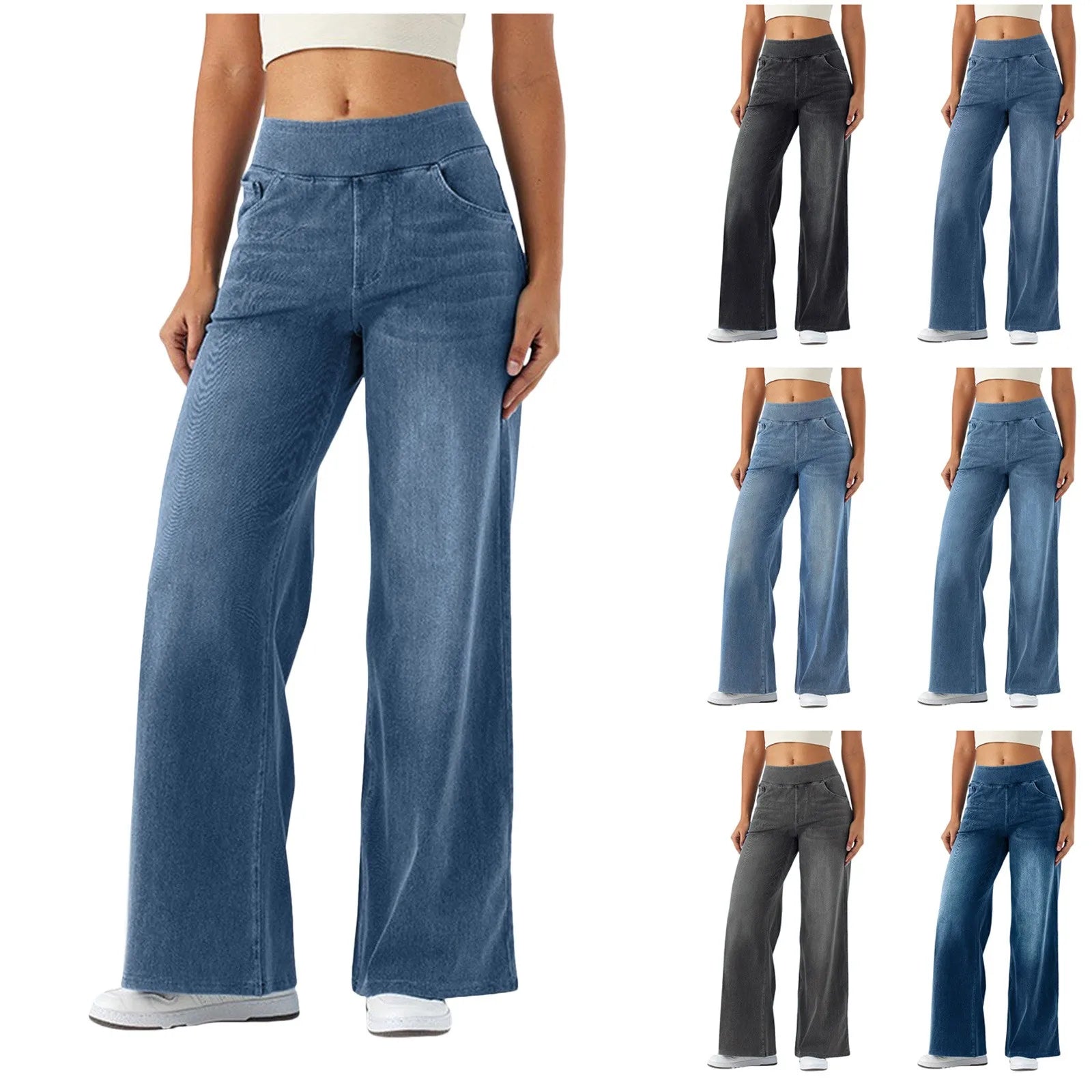 Ladies Baggy Wide Leg Trousers