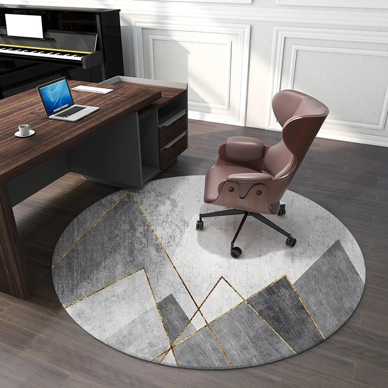 VIKAMA New Modern Round Carpet for Bedroom, Study, Computer Chair, Office, Gaming Chair, Non-Slip Floor Mat, Home Decoration