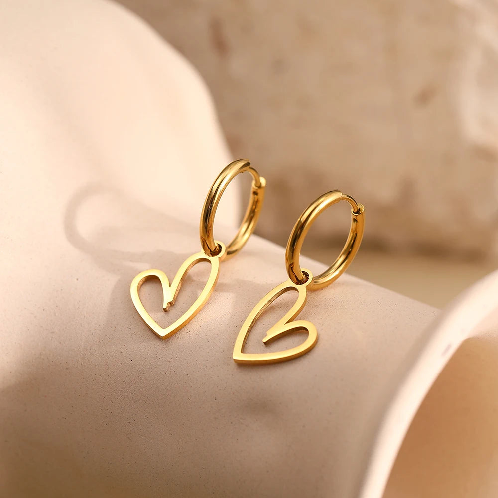 Stainless Steel Earrings New Classic Geometric Double Circle