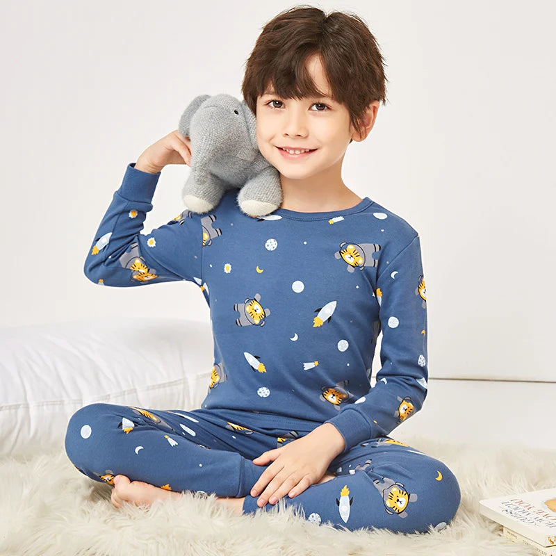 Kids Pajamas for Boys 2 3 4 5 6 7 8 9 10 11 12 13 Years Cotton Sleepwear Sets Dinosaur Pyjamas Green Children Pijamas Clothing
