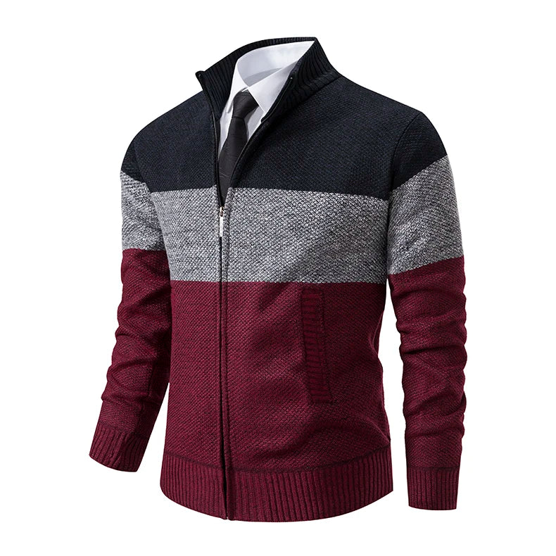 Men's Autumn and Winter New Stand-up Cardigan Sweater Trend Sweater Coat