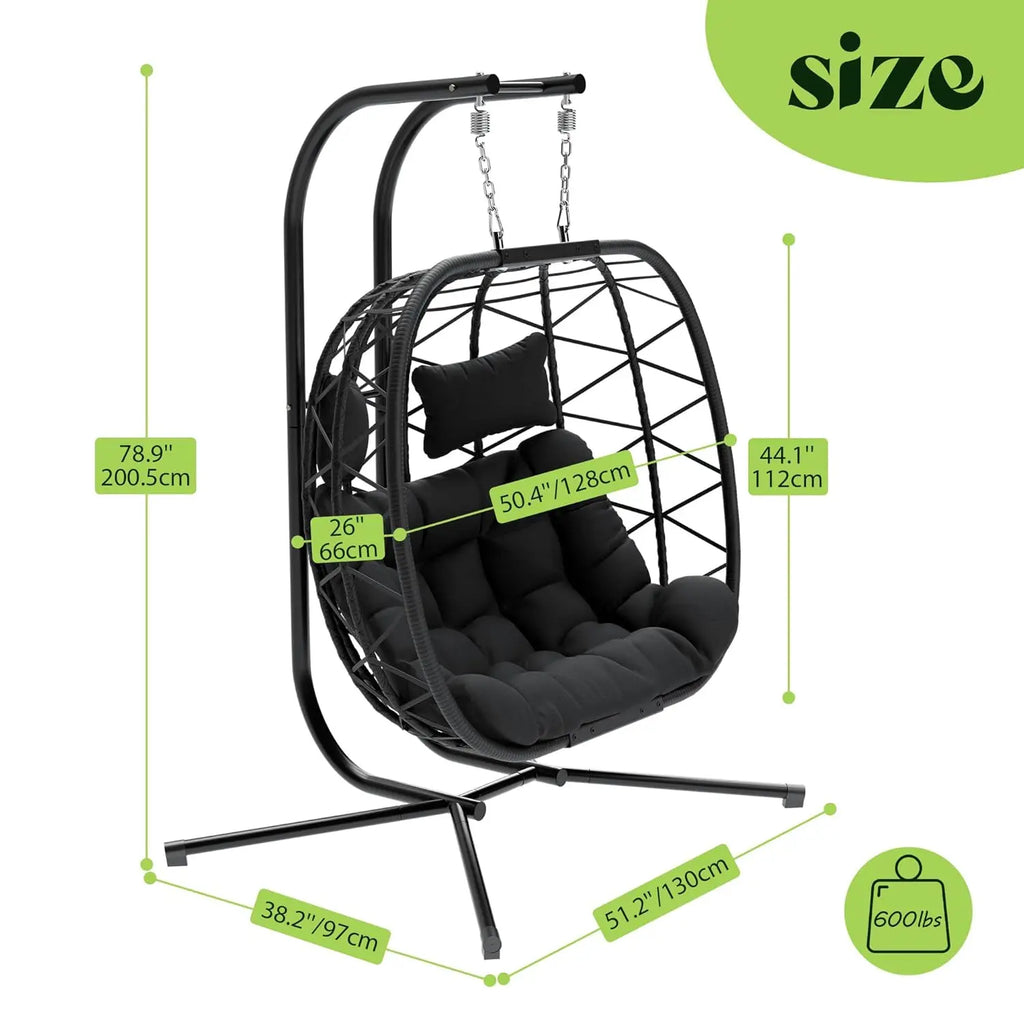 Double Swing Egg Chair — Wicker Lounge Collection