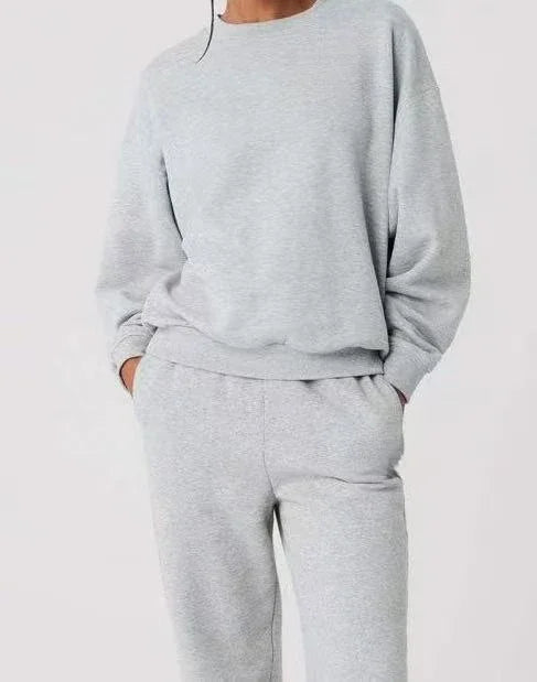 Unisex Oversized Crewneck Sweatshirt Classic Solid Color Loose Fit Long Sleeve Pullover Hip Hop Streetwear Urban Style