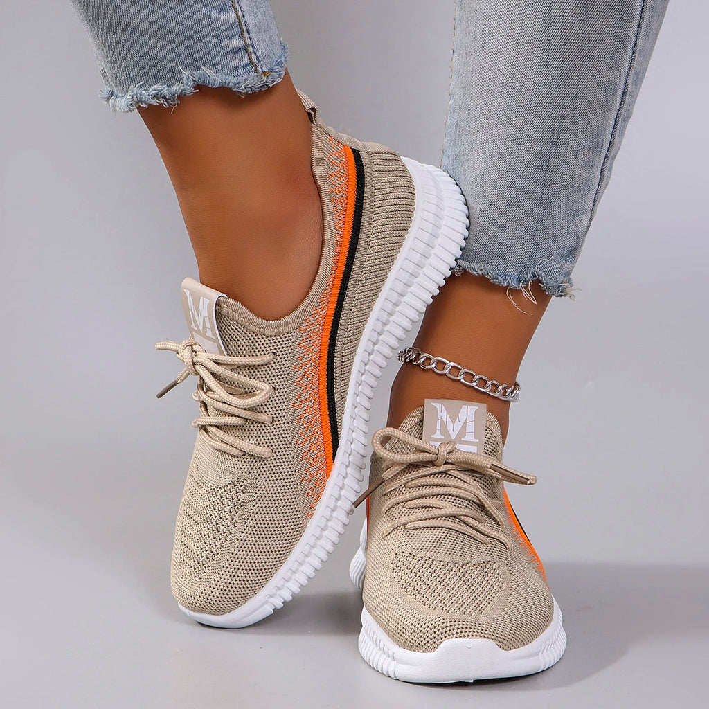 Women's Summer Breathable Mesh Flat Shoes - Casual Sneakers with Free Shipping