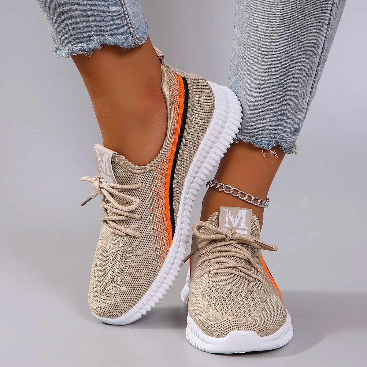 Women's Summer Breathable Mesh Flat Shoes - Casual Sneakers with Free Shipping