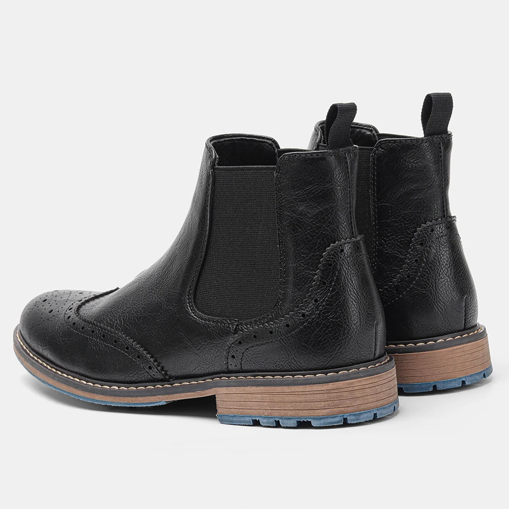 2026 Classic Red Wine Chelsea Boots for Men Fashionable Men Boots Casual Men Ankle Boots