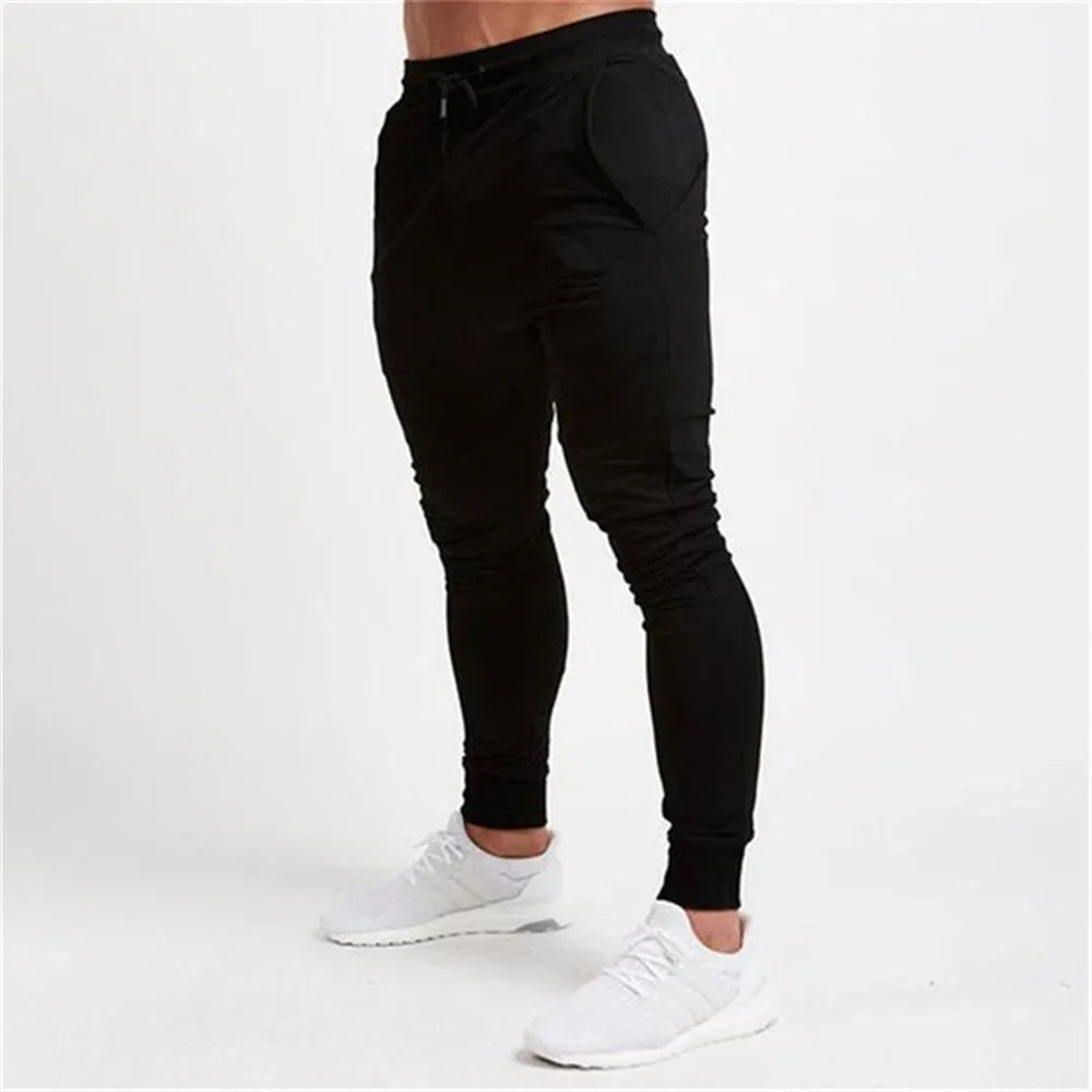 Fashion Men's Gym Pure Color Joggers Fitness Casual Long Pants Workout Skinny Sweatpants Tracksuit Trousers