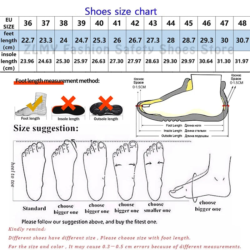 Fashion Safety Shoes Men Steel Toe Sneakers Puncture Proof Breathable Work Safety Boots Comfortable Work Shoes for Men