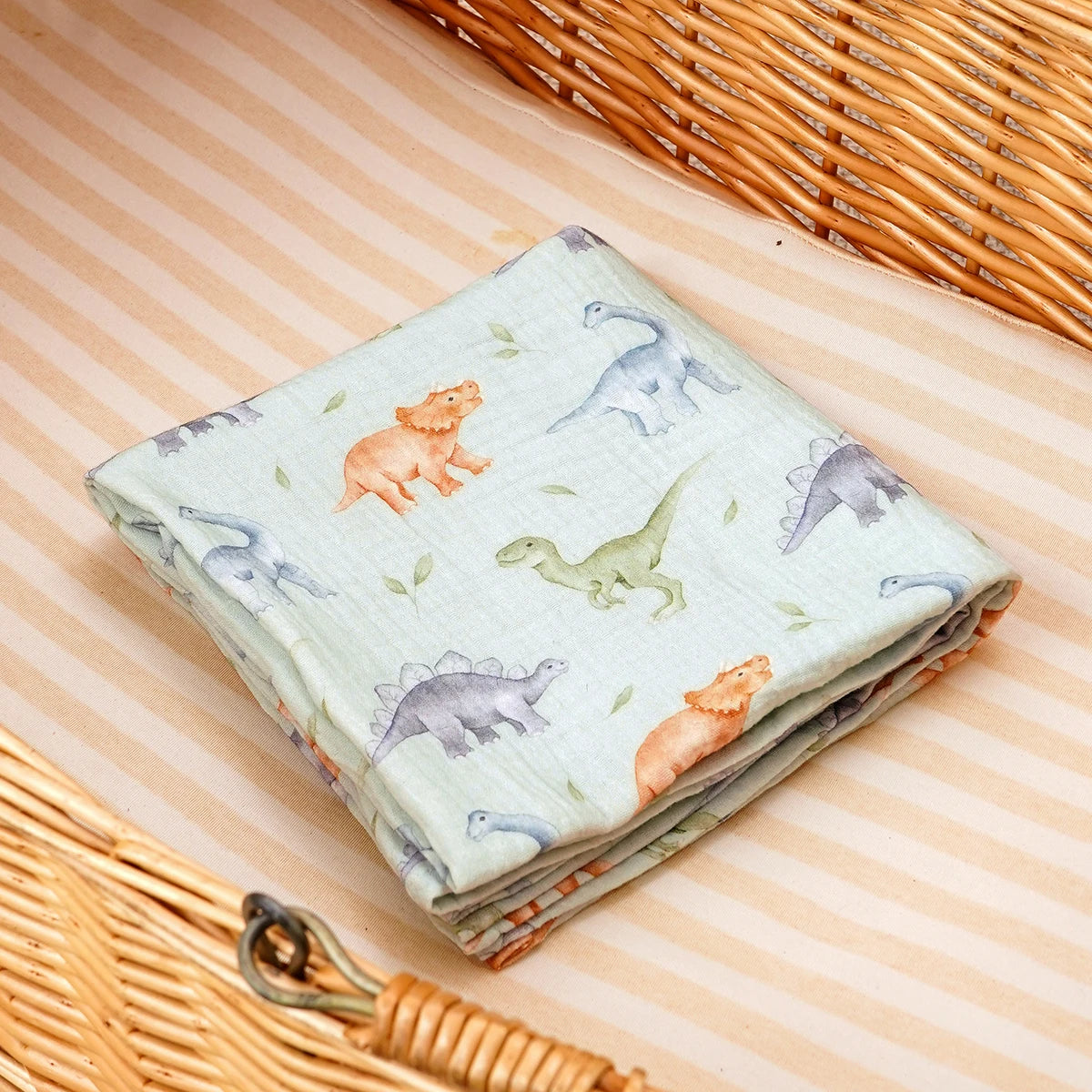 HappyFlute 80x80cm Muslin Baby Blanket Soft Cotton-Cashmere Blend 2-Layer Comfortable High-Quality Print Infant Blanket