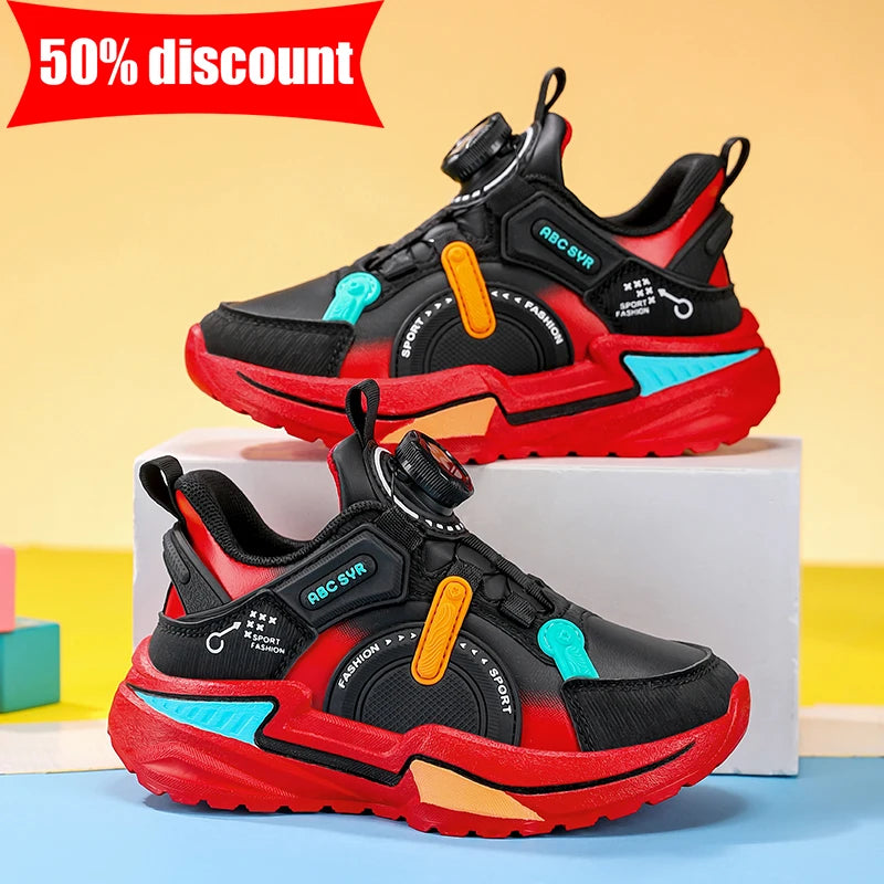 Childrens Sports Shoes Fashion Leather Comfortable Breathable Boys Casual Soft Bottom Non Slip Walking Outdoor Running Shoes