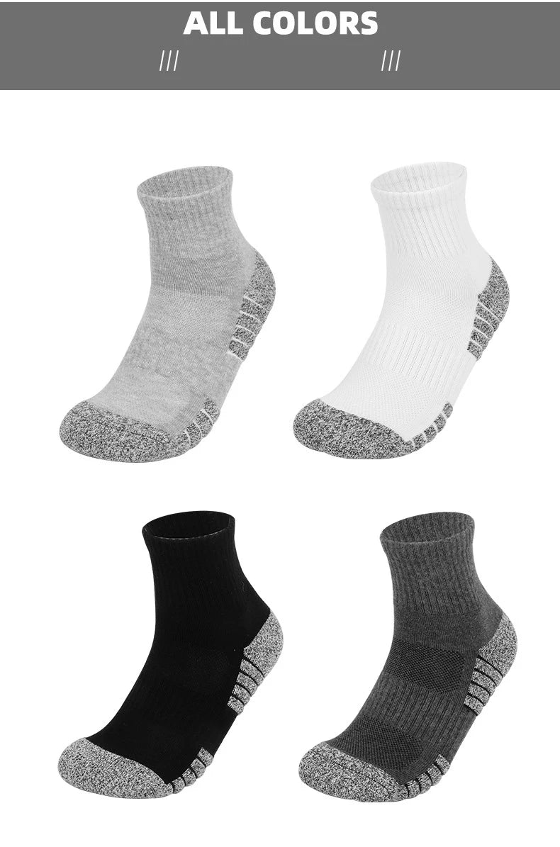 6 Pairs Outdoor Sports Socks Thickened Towel Bottomed Hiking Socks Sweat-Absorbing Short Tube Sports Running Socks Men Socks