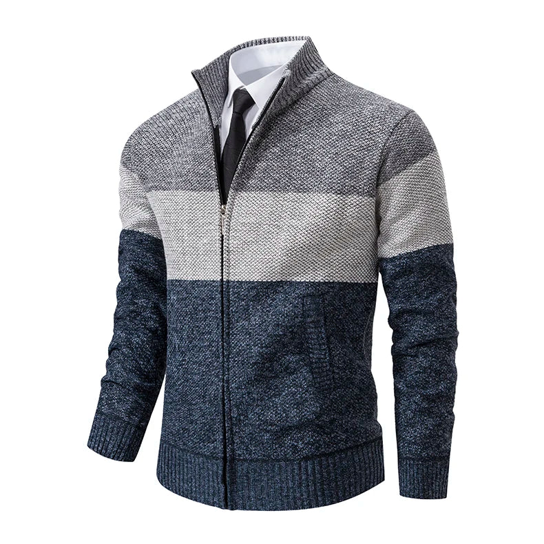 Men's Autumn and Winter New Stand-up Cardigan Sweater Trend Sweater Coat
