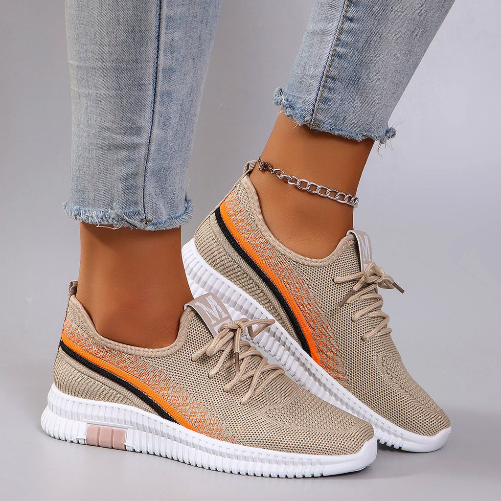 Women's Summer Breathable Mesh Flat Shoes - Casual Sneakers with Free Shipping
