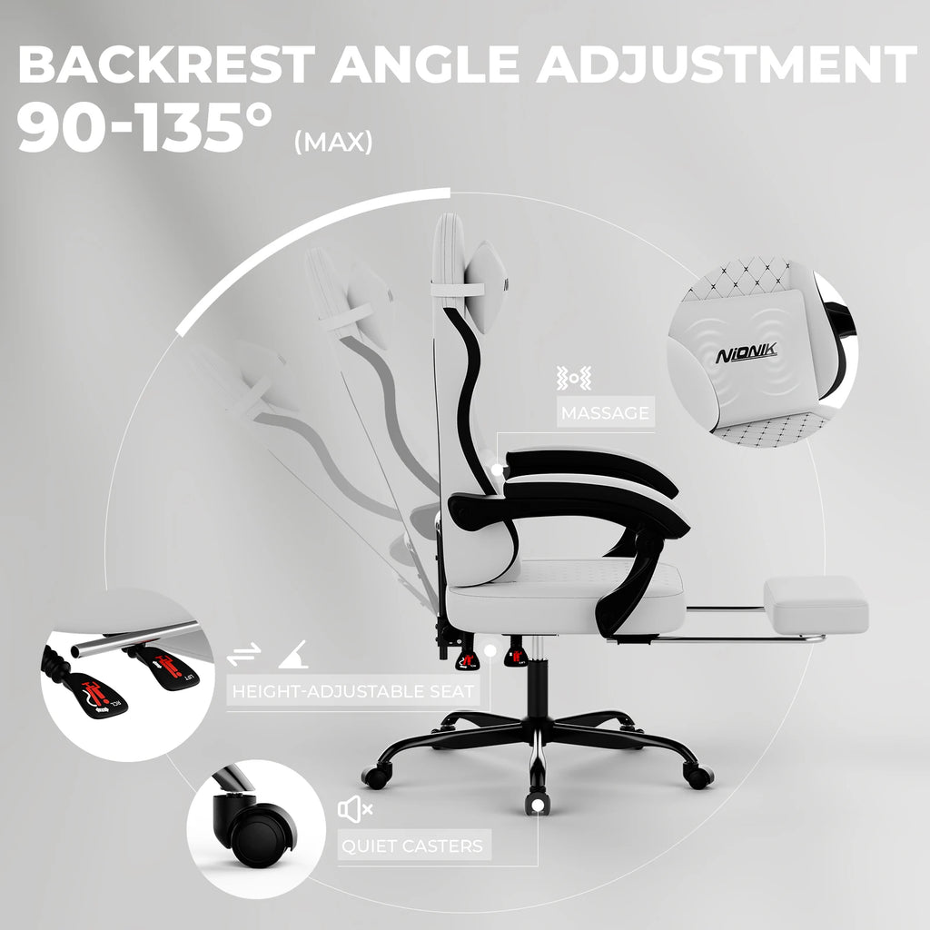Gaming Chair with Footrest,