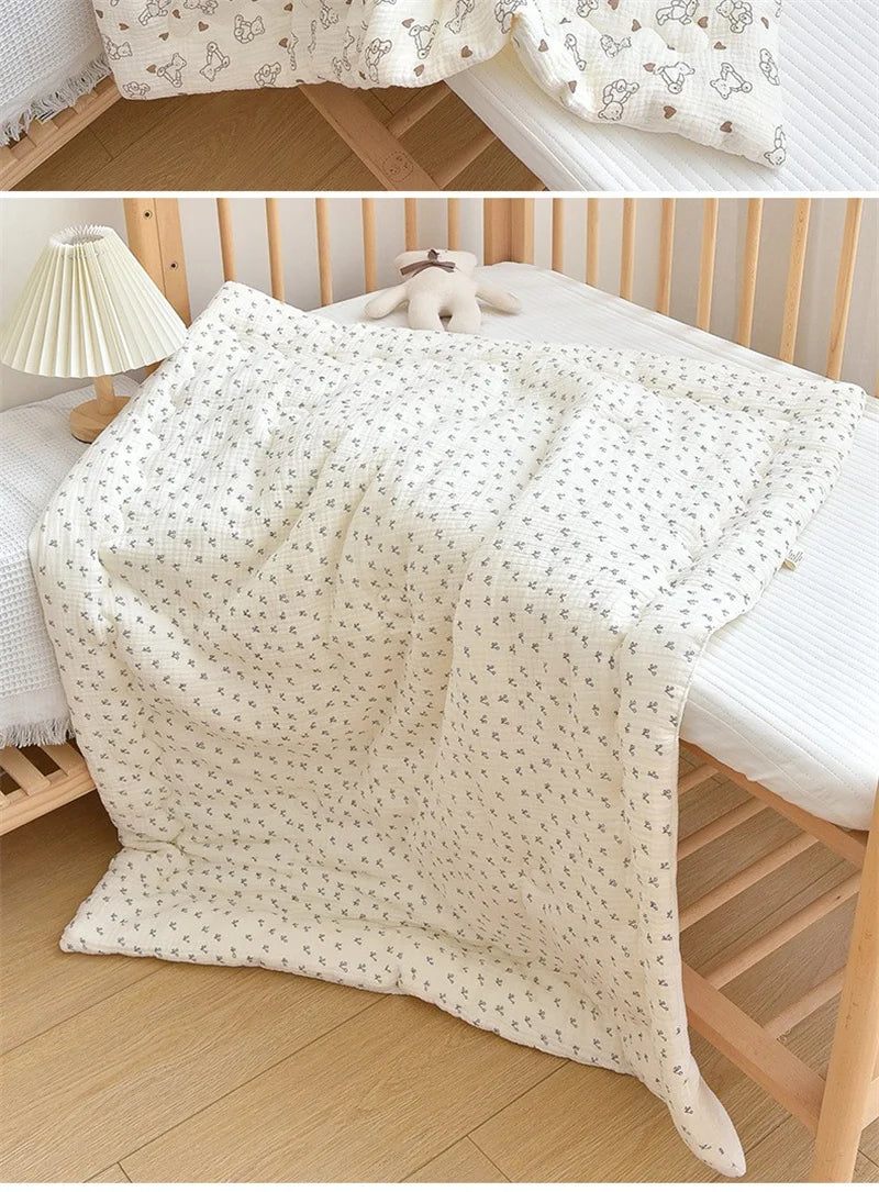 Newborn Baby Unisex Blanket Winter Cotton Knitted Infant Bed Sleeping Covers Quilts Toddler Stroller Swaddle Wrap Bedding Quilt