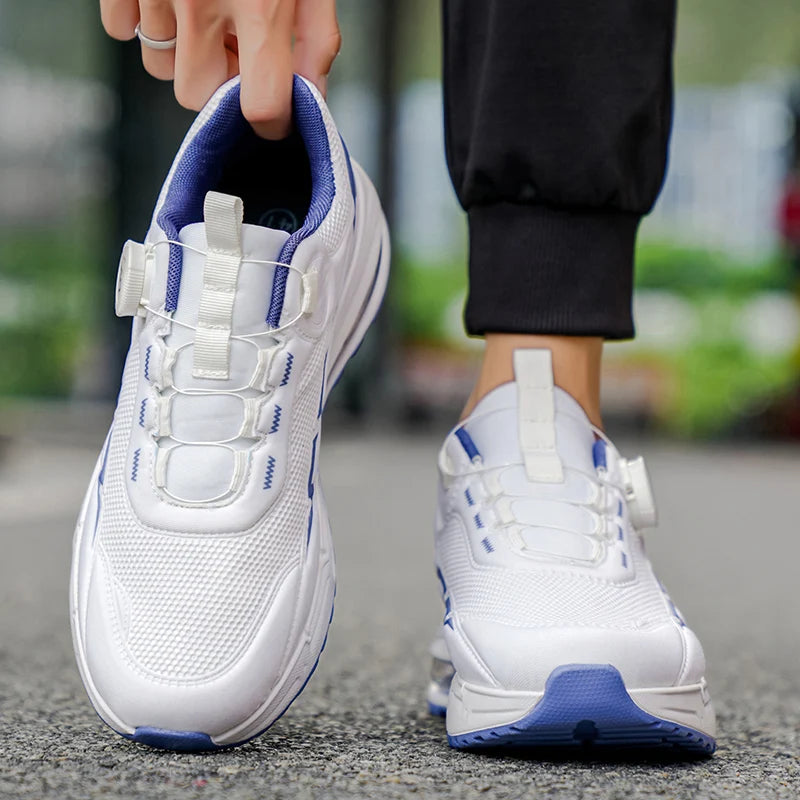 Men's Sports Shoes - High-Quality Outdoor Walking Mesh Breathable Rebound Anti Slip Flat Bottom Casual Running Shoes for Men