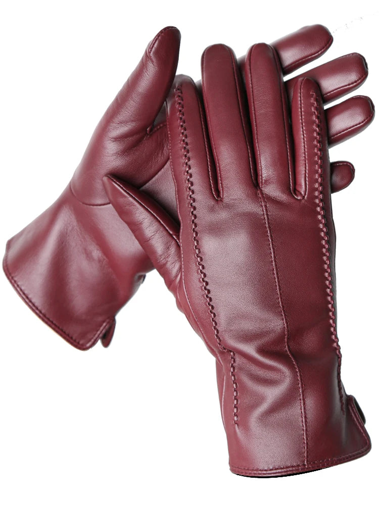 Women's sheepskin gloves winter
