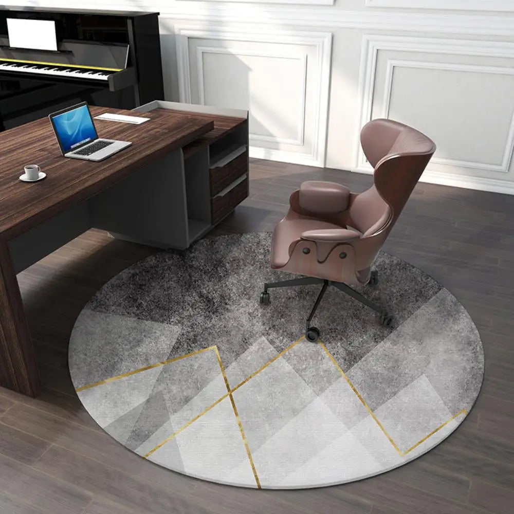 VIKAMA New Modern Round Carpet for Bedroom, Study, Computer Chair, Office, Gaming Chair, Non-Slip Floor Mat, Home Decoration