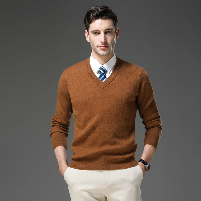 Top Grade Thick Anti-Pilling New Fashion Brand Autumn Winter Knit Pullover Men Slim Fit Sweater Business Casual Woolen Jumper