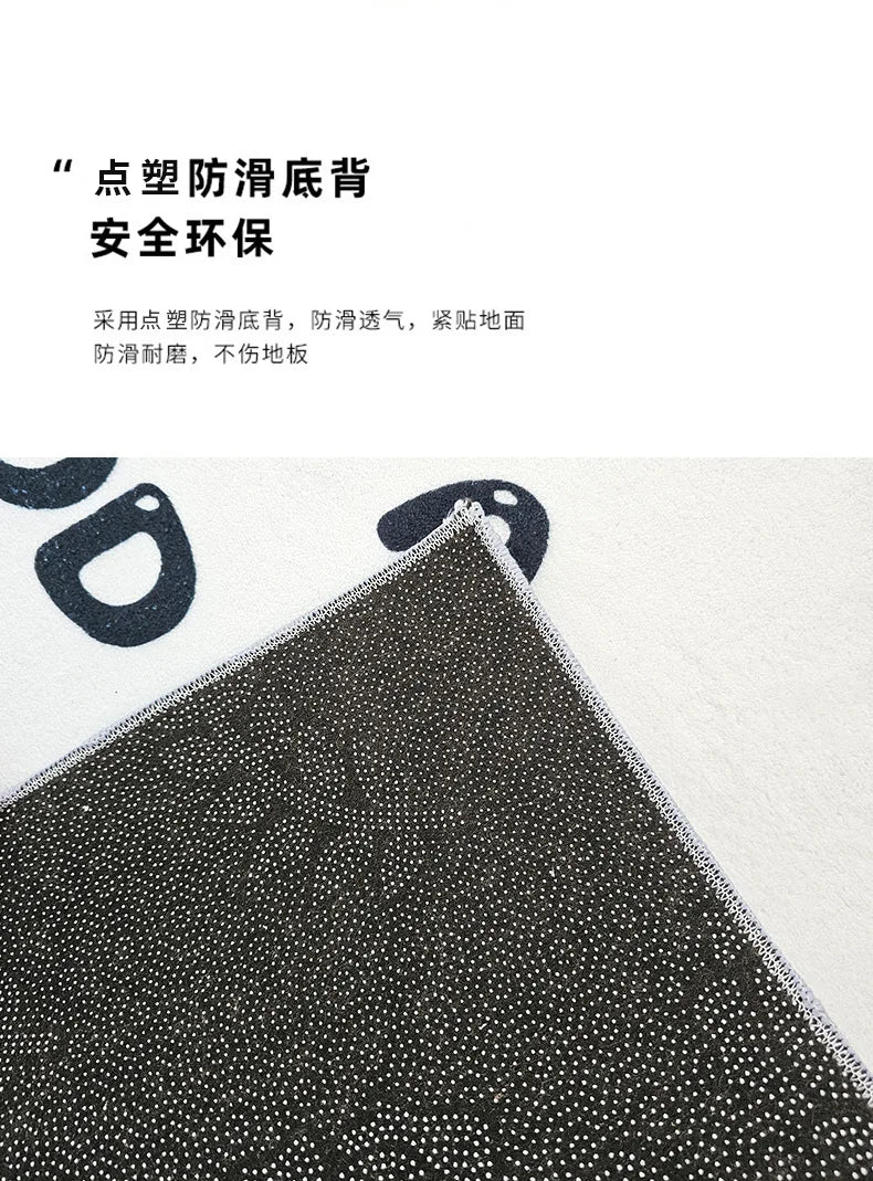 Soft Cream-Colored Thickened Non-Slip Carpet Plush Rug for Living Room Bedroom Home Sofa Coffee Table Anti-Cold Floor Mat