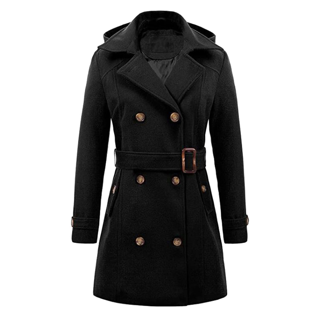 Winter Jackets For Women Autumn Winter Hooded Vintage Thicken Sheepskin Jacket With Lace Up Lapel Collar Long Sleeve Jackets